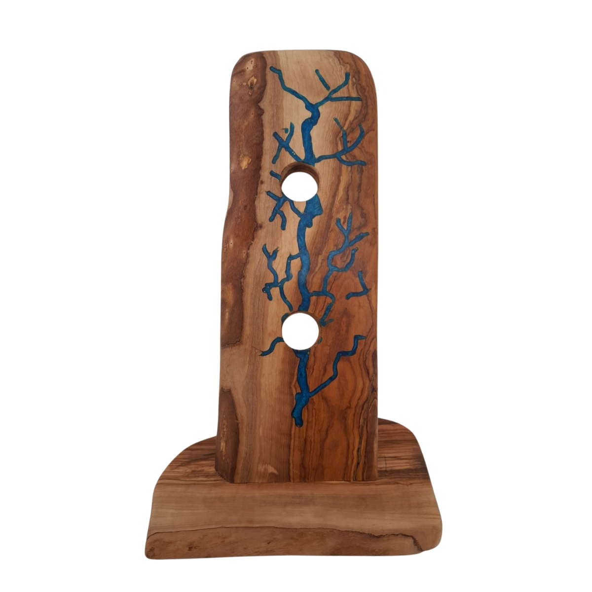 Elegant Blue Resin Two-Bottle Holder for Home Décor