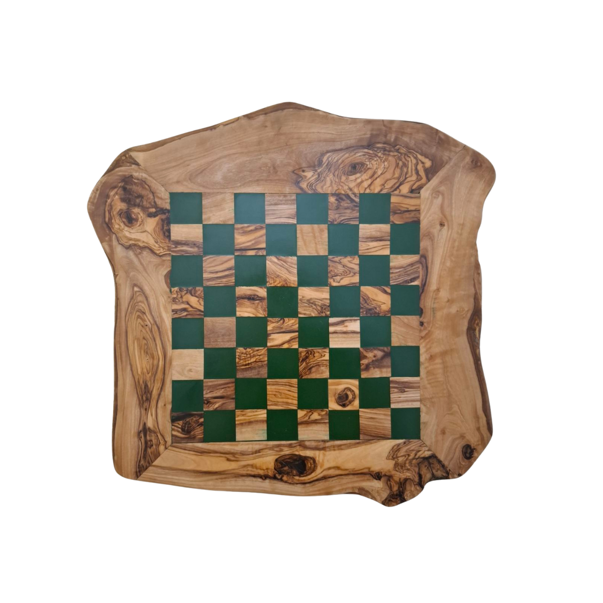 Elegant Green Chess Board with Pearl Inlays - Durable Design
