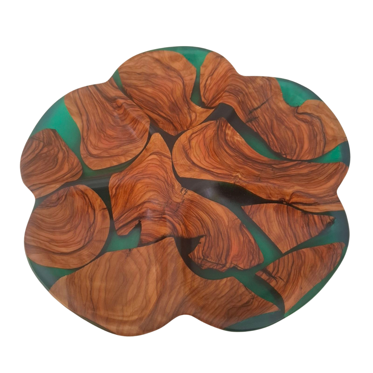 Green Resin Appetizer Tray with 5 Wells for Entertaining