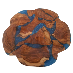 Blue Pearl Resin Appetizer Tray with 5 Wells for Entertaining