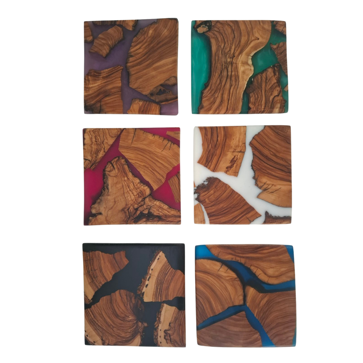 Stylish Set of 4 Resin Coasters for Home & Office Use